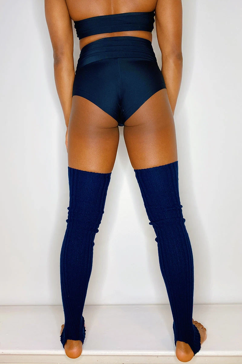 Thigh High Legwarmers - Navy 1 Thigh High Legwarmers - Navy