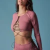 HotCakes Polewear Lace Up Top - Pink Coral