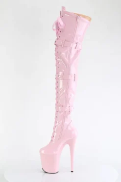 Pleaser USA Flamingo-3028 8inch Thigh High Pleaser Boots - Patent Baby Pink 6 Pleaser USA Flamingo-3028 8inch Thigh High Pleaser Boots - Patent Baby Pink -Radi Style Shop 2