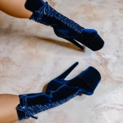 Hella Heels BabyDoll Velvet 8inch Boots - Old Money 13 Hella Heels BabyDoll Velvet 8inch Boots - Old Money -Radi Style Shop 20 05 13HighBabydolls 39 1