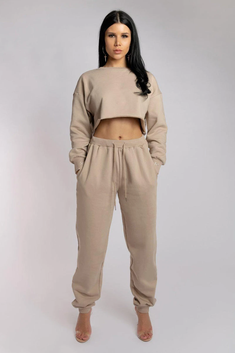 CXIX Oversized Cropped Jumper - Fawn 3 CXIX Oversized Cropped Jumper - Fawn - Image 3