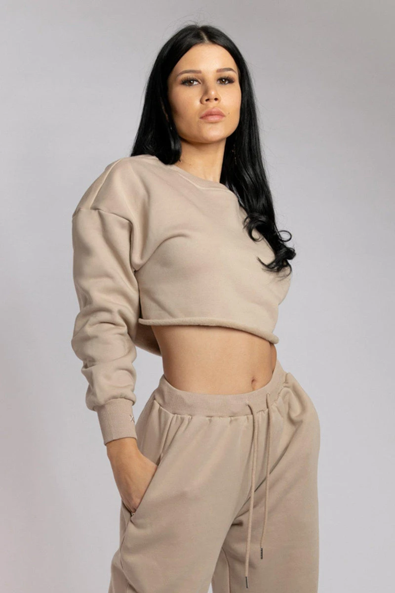 CXIX Oversized Cropped Jumper - Fawn 1 CXIX Oversized Cropped Jumper - Fawn