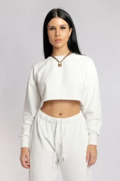 CXIX Oversized Cropped Jumper - Ecru