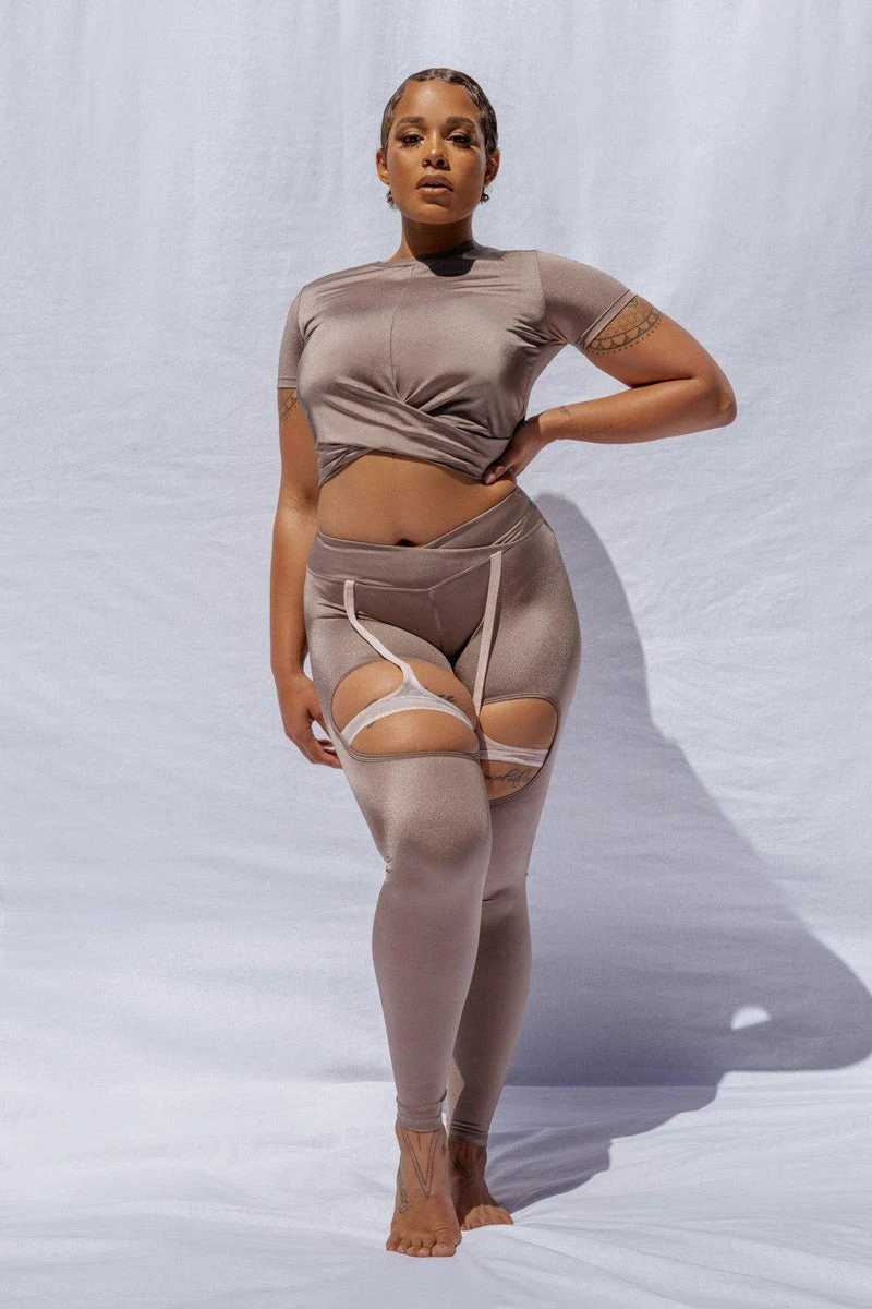 CXIX Confession Garter Leggings - Bronzed 6 CXIX Confession Garter Leggings - Bronzed - Image 6