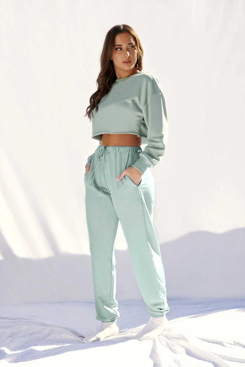 CXIX Oversized Jogger Bottoms - Sage 5 CXIX Oversized Jogger Bottoms - Sage - Image 5