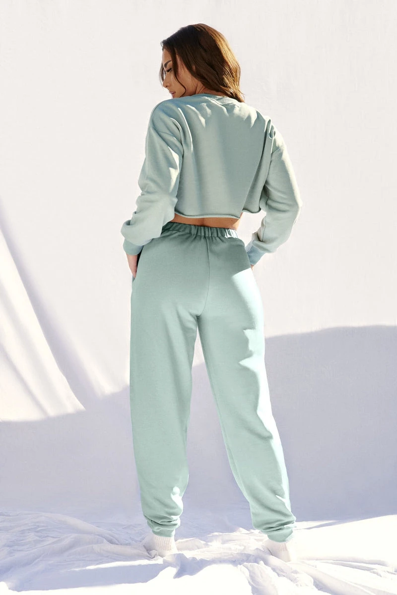 CXIX Oversized Jogger Bottoms - Sage 2 CXIX Oversized Jogger Bottoms - Sage - Image 2