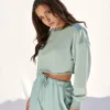 CXIX Oversized Cropped Jumper - Sage