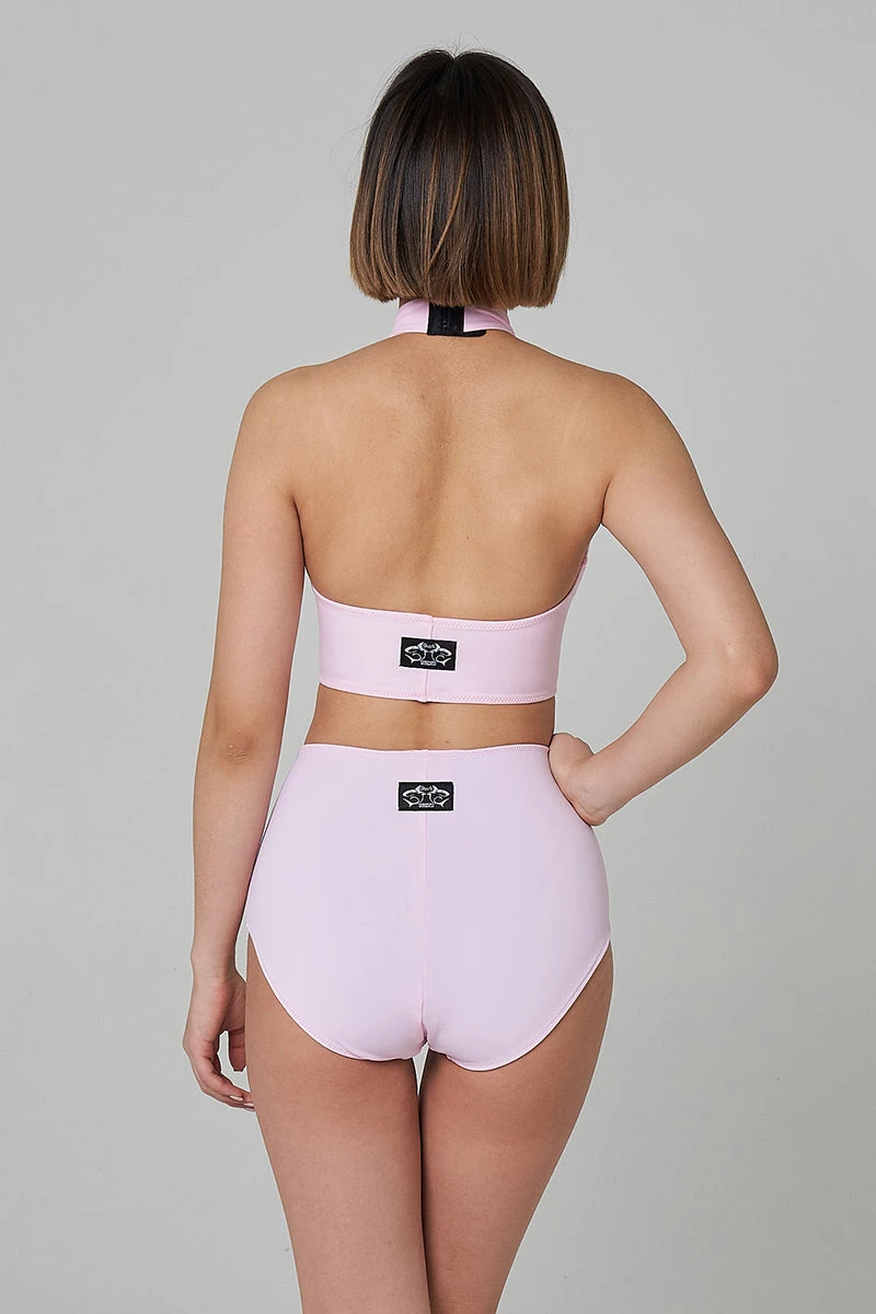 Shark Polewear High Waist Shorts - Baby Pink 2 Shark Polewear High Waist Shorts - Baby Pink - Image 2