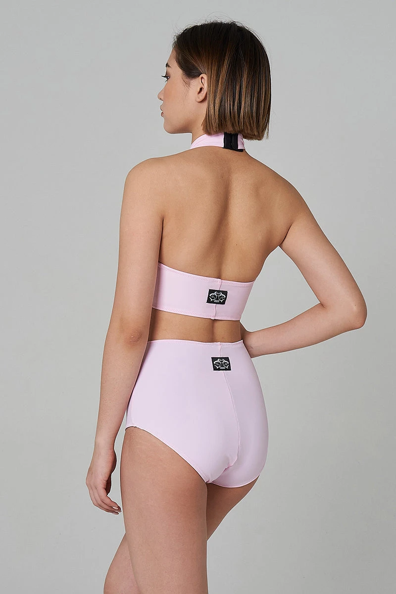 Shark Polewear High Waist Shorts - Baby Pink 4 Shark Polewear High Waist Shorts - Baby Pink - Image 4