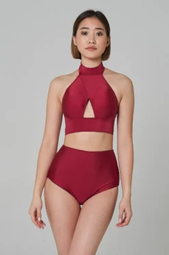 Shark Polewear High Waist Shorts - Wine -Radi Style Shop 21.12.20 07844