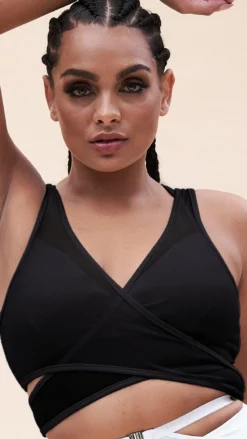 Lunalae Fiona Crossover Wrap Top - Black Mesh -Radi Style Shop 221011 LunaLae 25 1066 1
