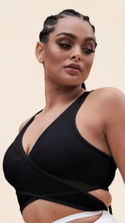 Lunalae Fiona Crossover Wrap Top - Black Mesh -Radi Style Shop 221011 LunaLae 25 1068 1