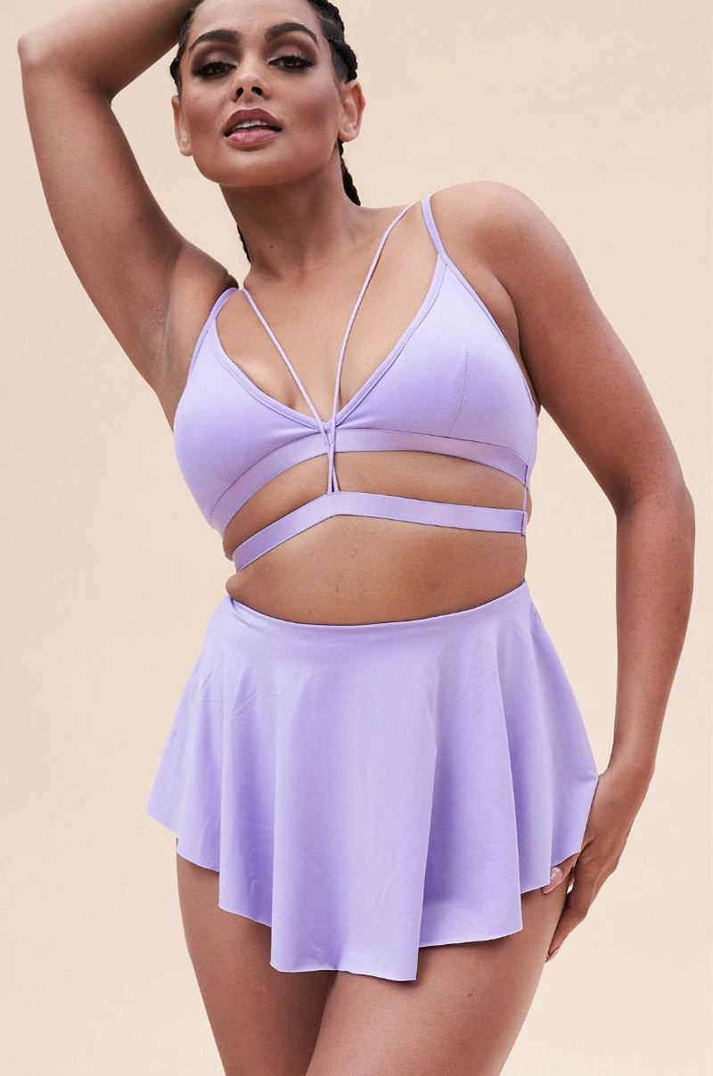 Lunalae Free Flow High Waist Shorts - Lilac 3 Lunalae Free Flow High Waist Shorts - Lilac - Image 3