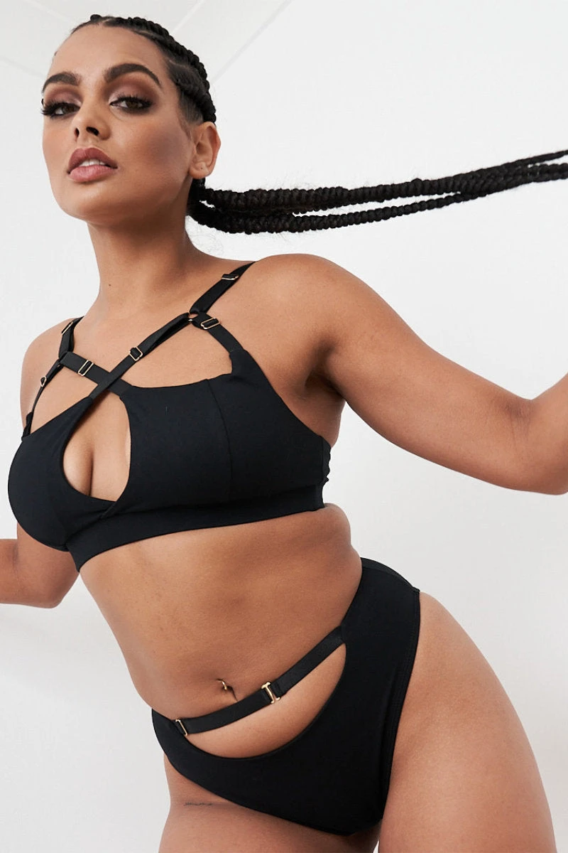 Lunalae Hannah Low Waist Bottoms - Recycled Black 1 Lunalae Hannah Low Waist Bottoms - Recycled Black