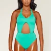 CXIX Dollhaus Halter Bodysuit - Aqua