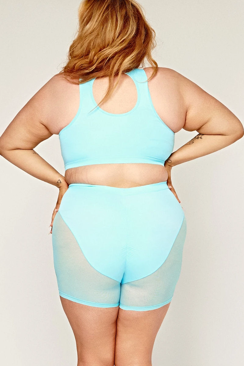 CXIX Dollhaus Mesh Biker Shorts - Blue 2 CXIX Dollhaus Mesh Biker Shorts - Blue - Image 2