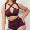 Lunalae Tia Strappy Crossover Top - Recycled Mulberry
