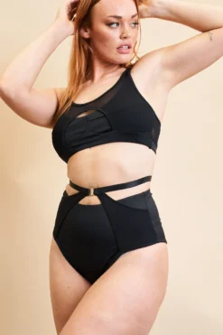 Lunalae Loretta Cut Out High Waisted Bottoms - Recycled Black -Radi Style Shop 230329 LUNALAE 29 1101