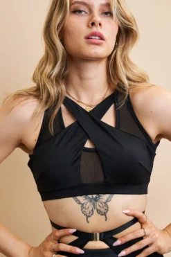 Lunalae Katherine Cross Over Top - Recycled Black -Radi Style Shop 230329 LUNALAE 38 1415