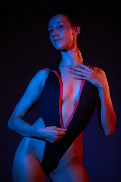 Rolling Electric Bodysuit - Black/Neon Pink