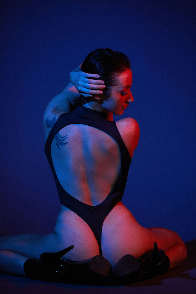 Rolling Electric Bodysuit - Black/Neon Pink 2 Rolling Electric Bodysuit - Black/Neon Pink - Image 2