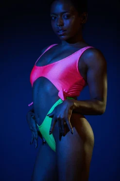 Rolling Malandra Bodysuit - Ribbed Neon Pink/Green 9 Rolling Malandra Bodysuit - Ribbed Neon Pink/Green -Radi Style Shop 2RollingNeon54