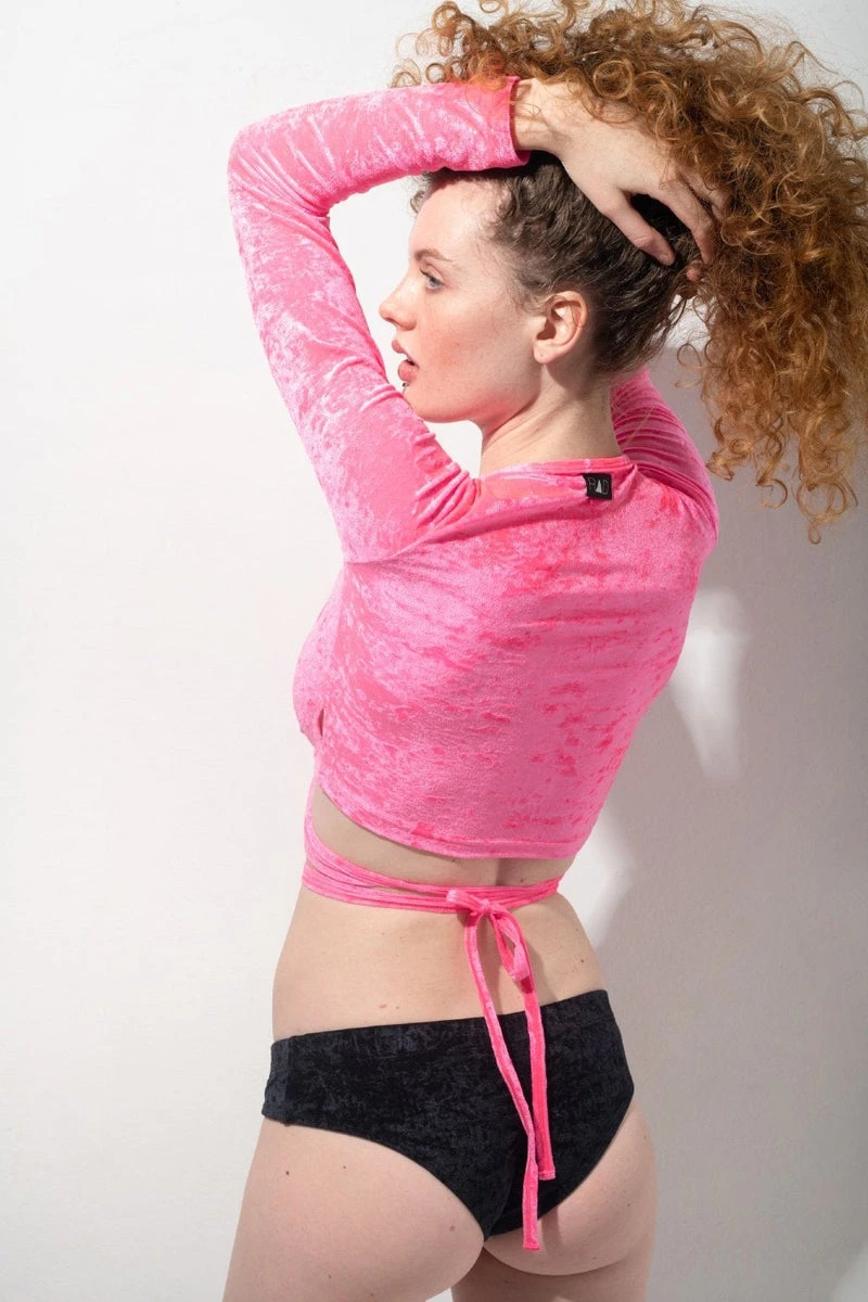 RAD Ballet Cardigan - Velvet Neon Pink 2 RAD Ballet Cardigan - Velvet Neon Pink - Image 2