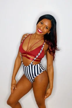 Hamade Activewear High Waisted Sling Bottoms - Black And White Striped -Radi Style Shop 3D9F83FB 183F 4661 A164 F6D41569A139