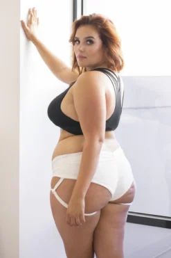 Lunalae Lure You Low-Rise Garter Shorts - White -Radi Style Shop 6R7A7390