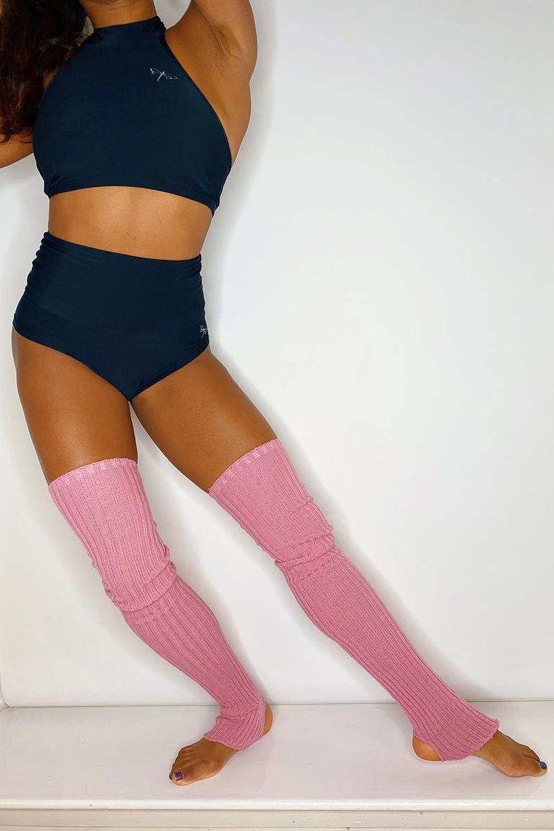 Thigh High Legwarmers - Dusty Pink 5 Thigh High Legwarmers - Dusty Pink - Image 5