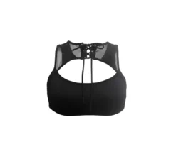 Hamade Activewear Lace Up High Neck Top - Black -Radi Style Shop 9c