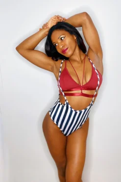 Hamade Activewear High Waisted Sling Bottoms - Black And White Striped -Radi Style Shop A3E3AEEE 4646 459C AD5C F98F83BF94B2