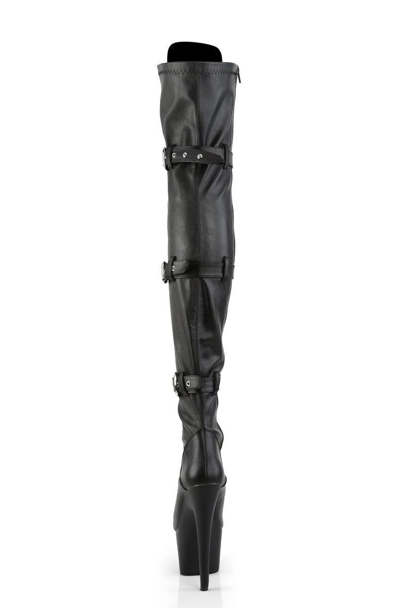 Pleaser USA Adore-3028 7inch Thigh High Pleaser Boots - Matte Black 3 Pleaser USA Adore-3028 7inch Thigh High Pleaser Boots - Matte Black - Image 3