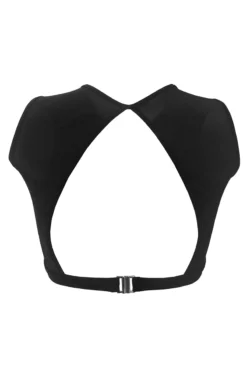 Hamade Activewear Eyelet High Neck Top - Black -Radi Style Shop AW01 2