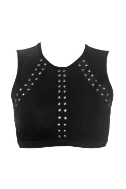 Hamade Activewear Eyelet High Neck Top - Black -Radi Style Shop AW01