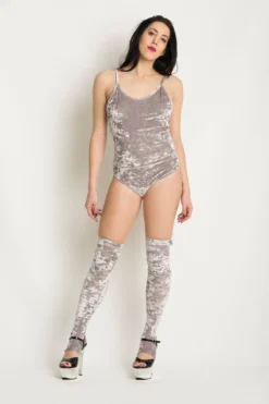 Paradise Chick Animal Leg Warmers (with Kneepads) - Silver Velvet -Radi Style Shop B73A4856