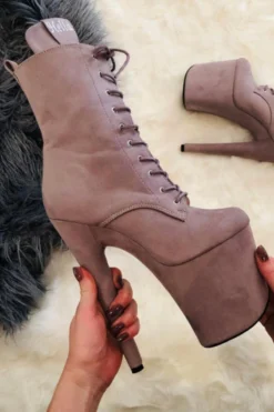 Hella Heels BabyDoll 8inch Boots - Lilac Mink -Radi Style Shop BDDarkMink8inch9 1