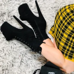 Hella Heels BabyDoll 8inch Boots - Black 10 Hella Heels BabyDoll 8inch Boots - Black -Radi Style Shop BD Black 8 Inch 12 1