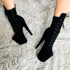 Hella Heels BabyDoll 8inch Boots - Black 11 Hella Heels BabyDoll 8inch Boots - Black -Radi Style Shop BD Black 8 Inch 14 1