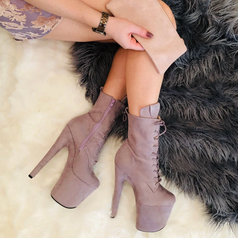 Hella Heels BabyDoll 8inch Boots - Lilac Mink 9 Hella Heels BabyDoll 8inch Boots - Lilac Mink - Image 9