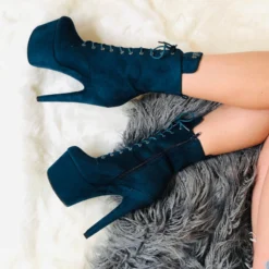 Hella Heels BabyDoll 7inch Boots - Teal 11 Hella Heels BabyDoll 7inch Boots - Teal -Radi Style Shop BD Teal 7 Inch 2 1