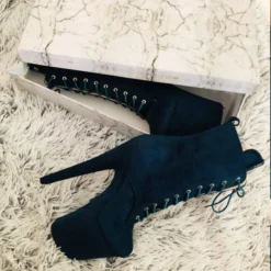 Hella Heels BabyDoll 8inch Boots - Teal -Radi Style Shop BD Teal 8 Inch 4