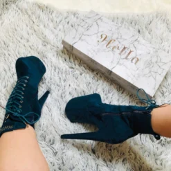 Hella Heels BabyDoll 8inch Boots - Teal -Radi Style Shop BD Teal 8 Inch 8 1