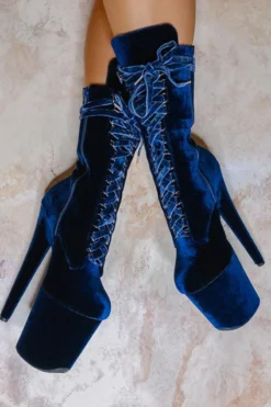 Hella Heels BabyDoll Velvet 8inch Boots - Old Money -Radi Style Shop BabyDollVelvet8inchBoots OldMoney2