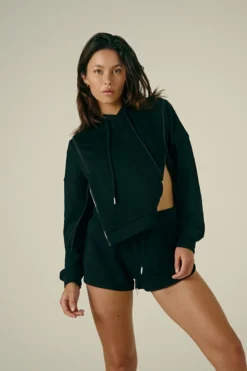 CXIX Droptop Zip Hoodie- Black -Radi Style Shop Black Zip Jumper Baddies Loungewear Creatures of XIX 1