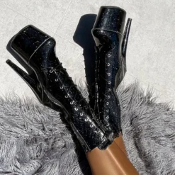 Hella Heels The Glitterati 7inch Boots - Sin City -Radi Style Shop Blacksincityglitter7inchpoledancehighboot