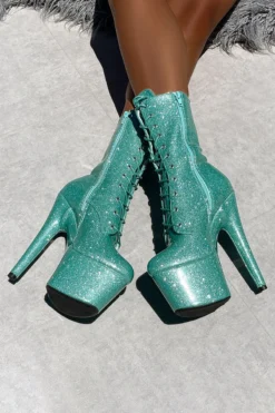 Hella Heels The Glitterati 7inch Boots - Baby Blues -Radi Style Shop Bluebabybluesglitter7inchpoledancehighboot
