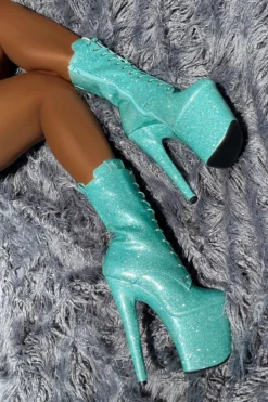 Hella Heels The Glitterati 8inch Boots - Baby Blues -Radi Style Shop Bluebabybluesglitter8inchpoledancehighboot 2