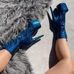 Hella Heels The Glitterati 7inch Boots - Skinny Dippin' 6 Hella Heels The Glitterati 7inch Boots - Skinny Dippin' -Radi Style Shop Blueskinnydippingglitter7inchpoledancehighboot 1