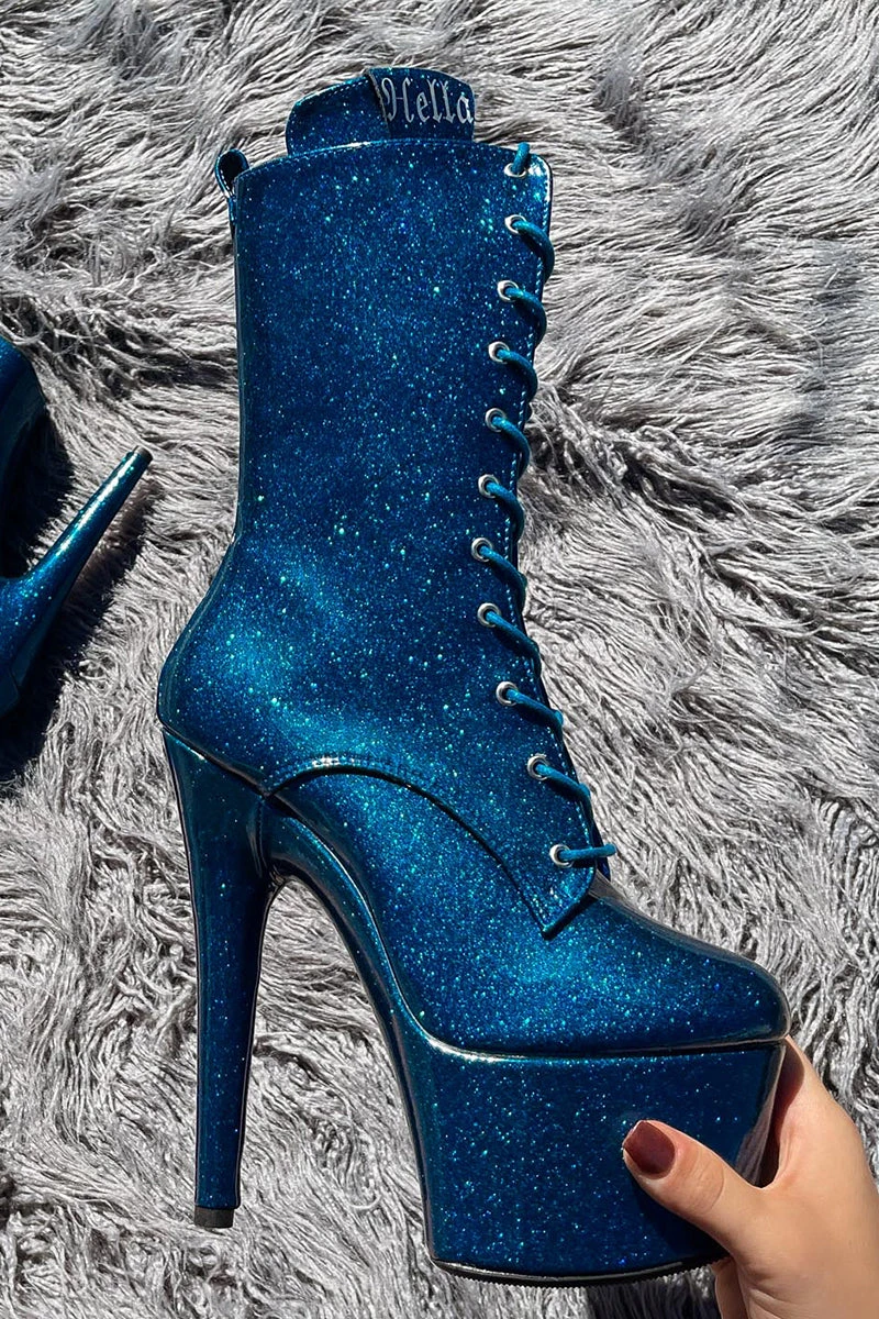 Hella Heels The Glitterati 7inch Boots - Skinny Dippin' 2 Hella Heels The Glitterati 7inch Boots - Skinny Dippin' - Image 2